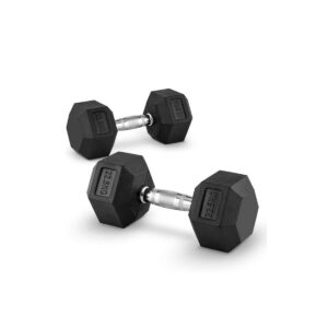Par de Mancuernas Hexagonales de Caucho - 22.5 kg.